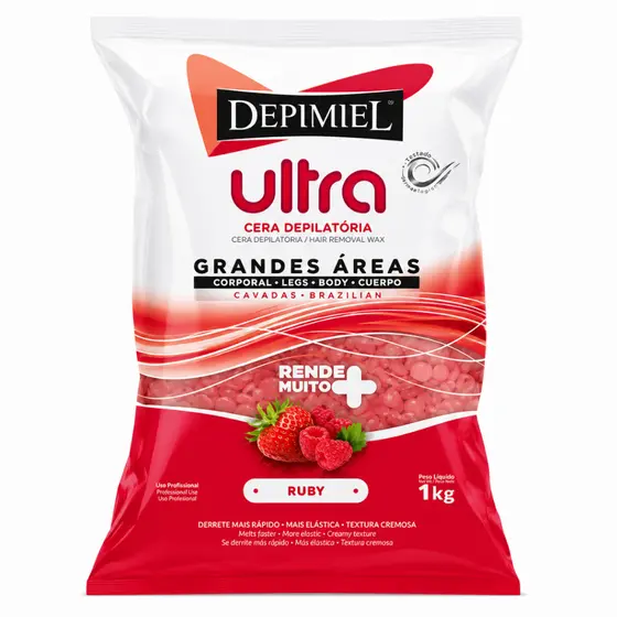 Cera Depilatória Pérolas Ultra Ruby 1kg - Depimiel