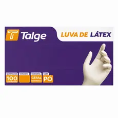 Luva de Látex Descartável Branca Com Pó 100un Talge