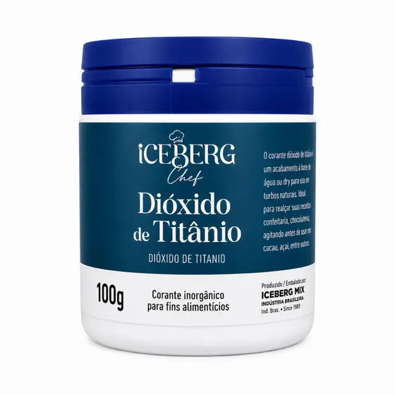 Dióxido de Titânio 100g – Corante Branco Alimentício em Pó | Iceberg Chef