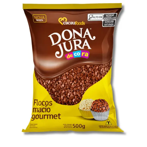Flocos Macio Gourmet Sabor Chocolate 500g Dona Jura – Zero Lactose