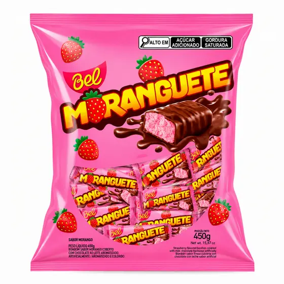 Chocolate Moranguete 50 Unidades Pacote Bombom 450g Original