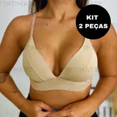 Kit 2 Sutiã de Microfibra Sem Aro Bojo Soft Confort Molinho Não Amassa