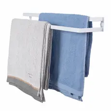Suporte Porta Toalha de Banho Duplo Toalheiro Branco 60cm Aço