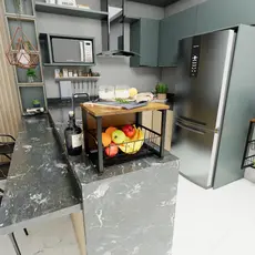 Fruteira Para Bancada Mesa MDF Amadeirado