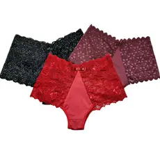 Kit 3 Calcinha Plus Size Renda Sensual Luxo