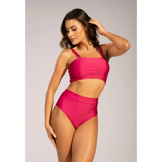 Biquíni Hot Pant Cintura Alta Top Faixa Verão Moda Praia
