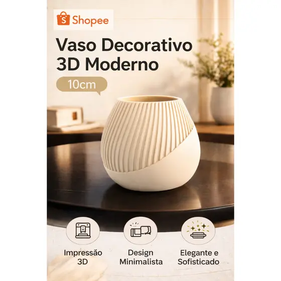 Vaso Decorativo Moderno 3D  – Vaso Minimalista Design Escandinavo