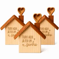 Kit 3 Casinhas Decorativas "Tudo Aqui Já Foi Um Sonho" Decoração que Transforma Ambientes