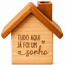 Casinha Decorativa Frase Gravada Vaso Plantinha Presente Criativo Cozinha Sala Decoração Casa Nova |