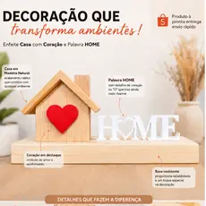 Enfeite HOME Casinha Madeira Decorativa Presente Criativo Casa Nova