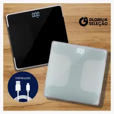 Balança Corporal Digital USB Balança de CasaDoméstica de Banho com tela LED até 180KG com Pilha
