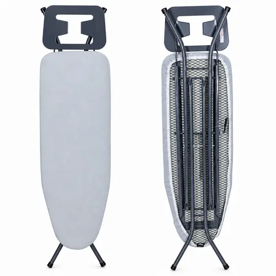 Tábua Mesa de Passar Roupa Dobrável em Aço 9 Alturas Capa Térmica com Suporte para Ferro