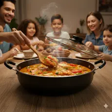 Frigideira Wok Caçarola Antiaderente 28cm com Tampa de Vidro – Tradição e Qualidade