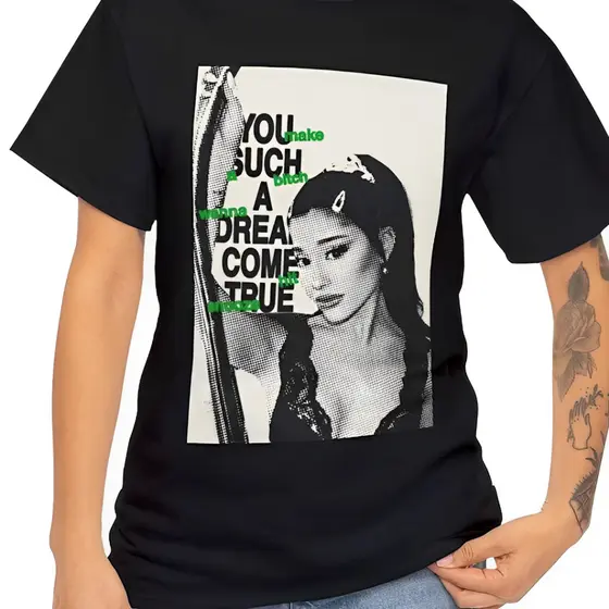 Camisa Premium Ariana Grande Pop Music Camiseta 100% Algodão