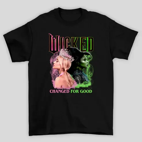 Camisa Ariana Grande Wicked Changed For Good Camiseta 100% Algodão