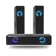 Caixa de Som Gamer Soundbar Profissional Iluminação LED Computador PC Notebook Tv P2/USB