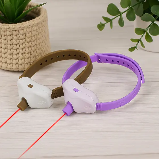 Coleira com Laser Point para Gatos Pet Antialérgica Brinquedo Interativo Promove Atividade Física e Relaxamento