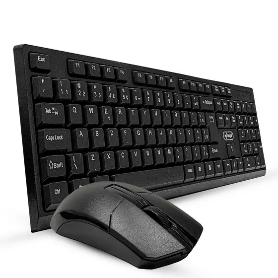 Kit Teclado E Mouse Com Fio USB Escritorio Teclas Gravadas a Laser