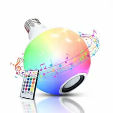 Lâmpada LED Musical 15W Som Bluetooth de Alta Qualidade e Luzes RGB com Controle Remoto Encaixe Padrão E27