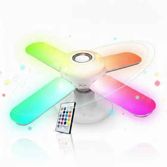 Luminária 40W Musical Bluetooth Som Potente Luz RGB e Branca Design Dobrável Versátil com Controle Remoto