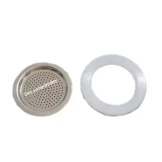 Kit com 1 filtro e 1 anel de vedação de silicone para cafeteira italiana  inox ,2-3-6-9 e 12 cafés.