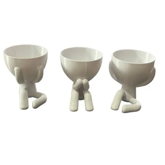Kit com 3 Vasinhos de Planta Decorativo Robert Plant Cego, Surdo e Mudo