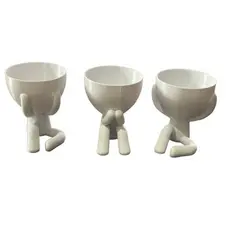 Kit com 3 Vasinhos de Planta Decorativo Robert Plant Cego, Surdo e Mudo