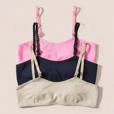 Kit 3 Sutiãs Infantil e Juvenil Menina Moça Sem Bojo Com Fecho Uso Escolar e Casual Veste De 6 a 14 Anos