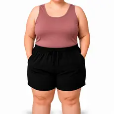 Shortinho De Praia G1 G2 G3 - Tamanho Grande Plus Size com Bolso Preto Tecido Leve Macio Direto da fábrica