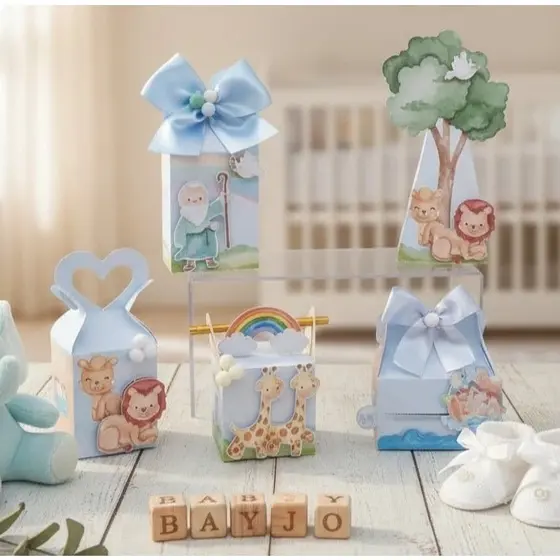 Kit Festa Caixinhas Personalizadas - TEMA ARCA DE NOÉ 5 Modelos