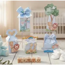 Kit Festa Caixinhas Personalizadas - TEMA ARCA DE NOÉ 5 Modelos