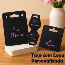 Cartela Tag para Bijuterias e Semijoias Personalizada Etiqueta para Brincos Colares e Pulseiras