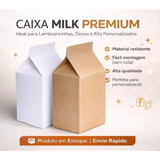 Caixa Milk Branca ou Kraft Premium Ideal para Lembrancinhas Artesanato e Personalizado que Encantam