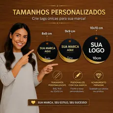 Tag Redonda Personalizada Frente e Verso Alta Qualidade para Lembrancinhas Brindes e Produtos