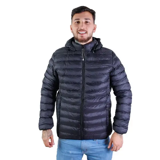 Casaco blusa bolha Nailon puffer masculina preta Bobojaco resistente impermeável água vento premium