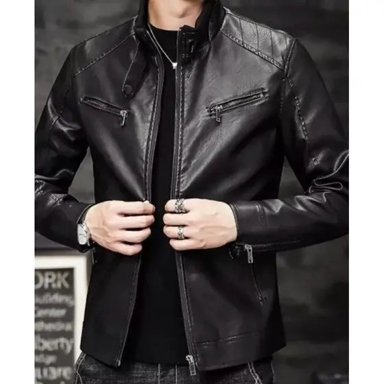 Casaco Masculino de Couro Elegante e Resistente - Pronta Entrega