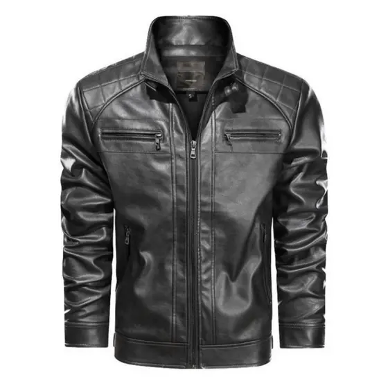 Jaqueta De Couro Masculina Moderna Elegante