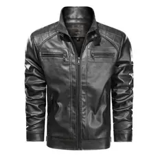 Jaqueta De Couro Masculina Moderna Elegante