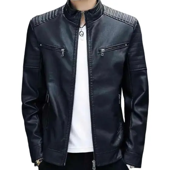 Jaqueta De Couro Masculina Luxo Premium Resistente Impermeavel