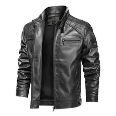 Jaqueta de Couro Masculina Proteção e Estilo para Motoqueiros no Frio