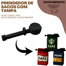 Prendedor Clipe Para Fechar e Vedar Embalagens Com Tampa Lacre Fecha Sacos de Comidas