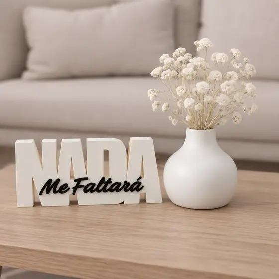 Vaso Decorativo Escultura Minimalista Enfeite Kit Nada Me Faltará Design Moderno Elegante Religioso