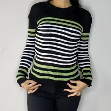 Blusa de Tricô Sueter Elegante Feminina em Tom Terroso com Gola Redonda e Mangas Longas