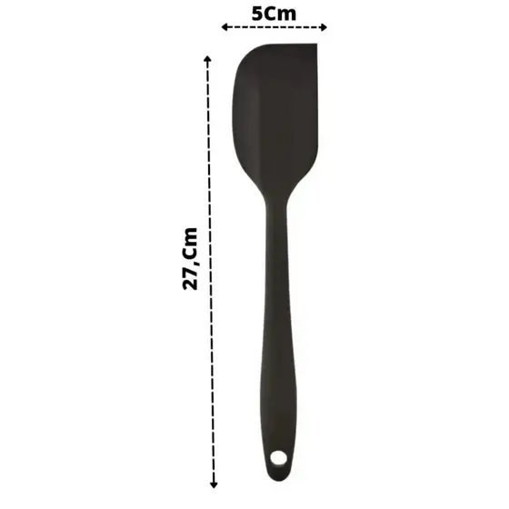 Espátula de Silicone Pão Duro Preta 27cm - Resistente até 230°C