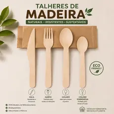 100un - Talheres de madeira