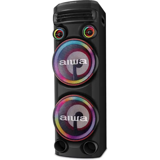 Torre de Som AIWA T2W-02 2300W 2Woofers10" Bluetooth RGB USB FM DJ