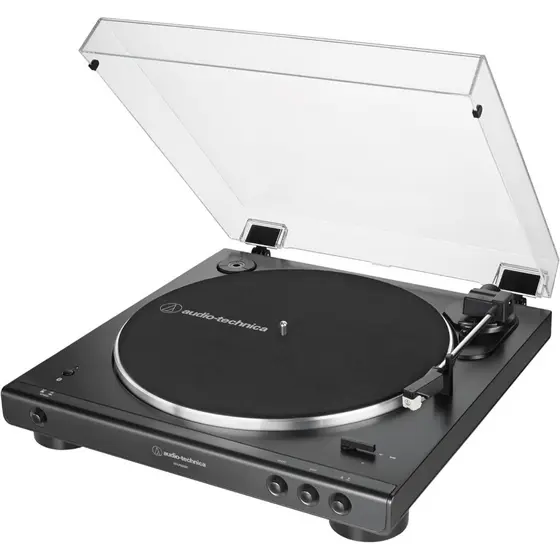 Toca-Discos Audio-Technica Sem Fio com acionamento automático por correia AT-LP60XBT-BK, 120v