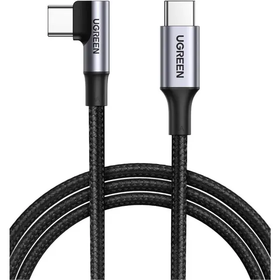 UGREEN Cabo USB C para USB C de ângulo reto, cabo de carregamento rápido de 90 graus tipo C de 100 W