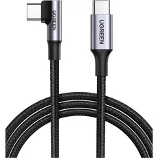UGREEN Cabo USB C para USB C de ângulo reto, cabo de carregamento rápido de 90 graus tipo C de 100 W