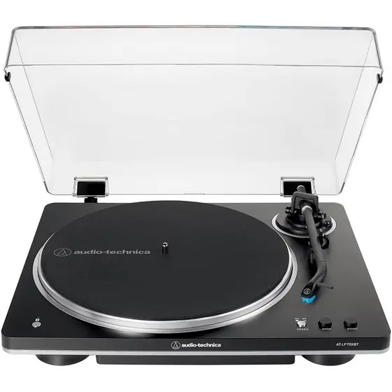 Toca-Discos Vinil Audio-Technica Sem-Fio Automático AT-LP70XBT-BZ, Bivolt 120/240V